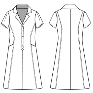 Patron ropa, Fashion sewing pattern, molde confeccion, patronesymoldes.com Vestido chemise 3068 DAMA Vestidos